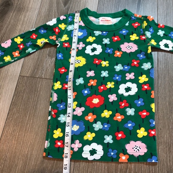 Hanna Andersson Green Floral Pajama Set Winter Long Sleeve Girls Size 120 US 6-7 - Picture 3 of 12